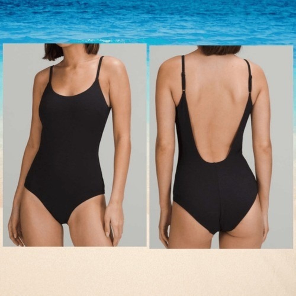 Lululemon Waterside Chevron One-Piece Swimsuit B/C Cup Black XS NWT
